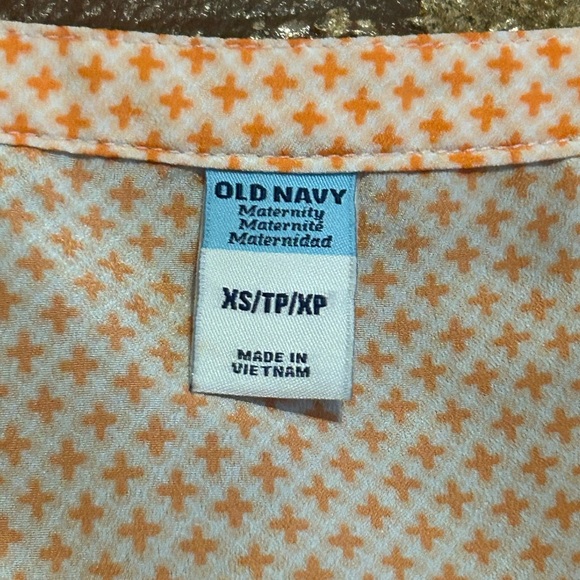 MATERNITY Old Navy Orange Tank Top with V-Neck and Silver Accents Size XS - Picture 4 of 8